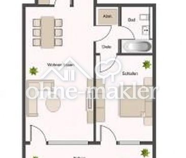 Ruhige, große 2-Zimmer Wohnung direkt bei Arcaden (Möbliert) - Foto 1