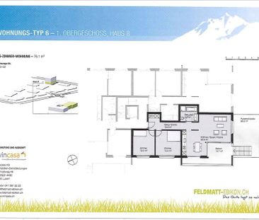 3.5 Zimmer, 76 m², 1. Stock - Photo 1