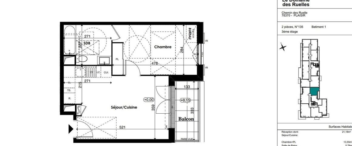 location Appartement T2 DE 40.49m² À PLAISIR - Photo 1