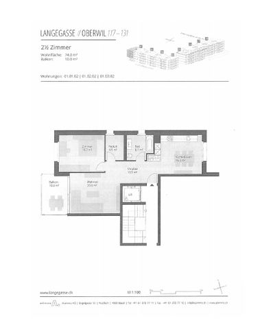 2.5 Zimmer, 74 m², 2. Stock - Photo 2