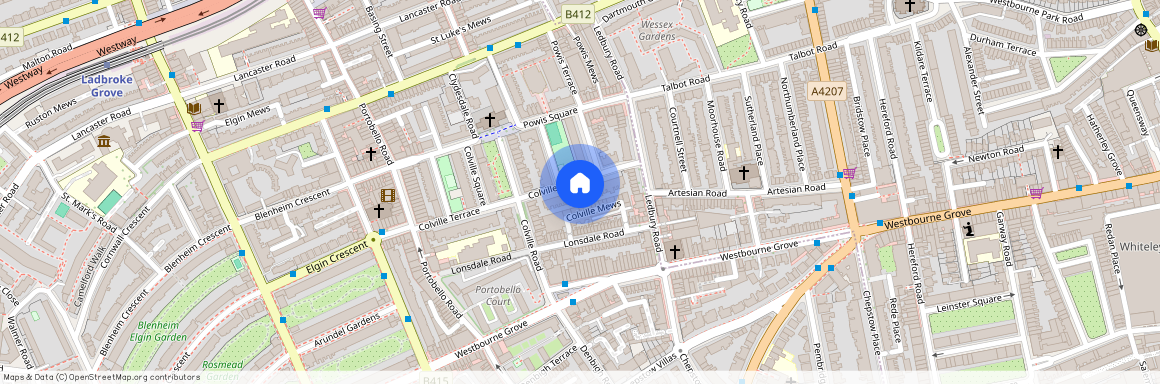 Colville Terrace, Notting Hill, UK, W11, West London