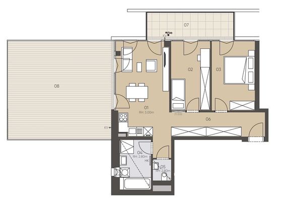 Neubauprojekt JOSEPH/Turm: Hochwertige 3-Zimmer-Wohnung mit Außenfläche - in 1090 Wien zu mieten - Foto 1