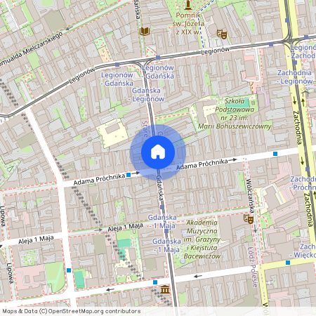 ul. Adama Próchnika, Centrum, Śródmieście, Łódź, łódzkie