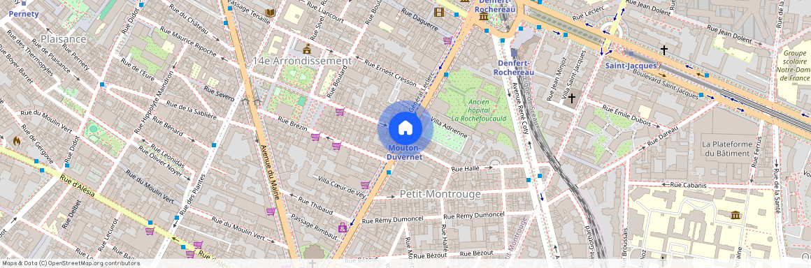 Rue Mouton Duvernet, entre Av du General Leclerc et Rue Boulard 75014 Paris (14e arrondissement)