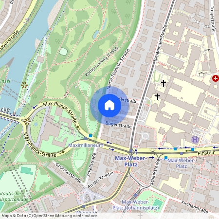 Maria-Theresia-Straße, 81675 München Altbogenhausen ca. 1, 3 km east of Munich-center