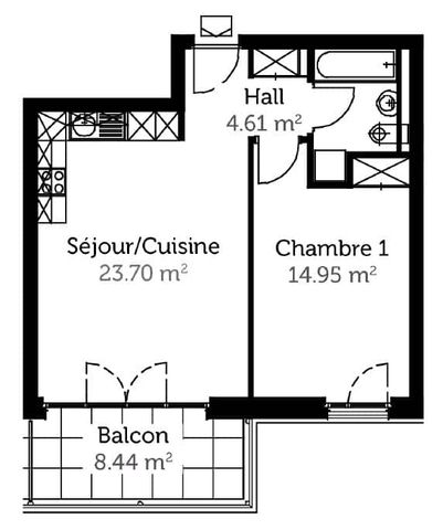 2.5 Zimmer, 54 m² - Photo 3