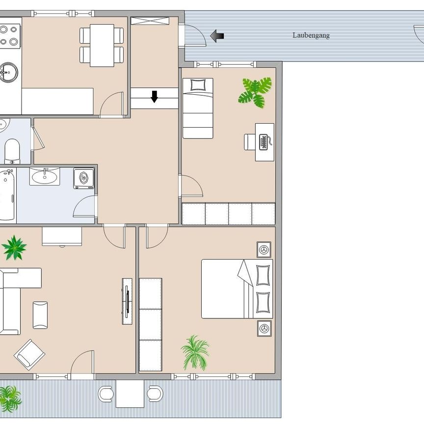 Geräumige 3- Zimmerwohnung, WG-geeignet - Foto 1