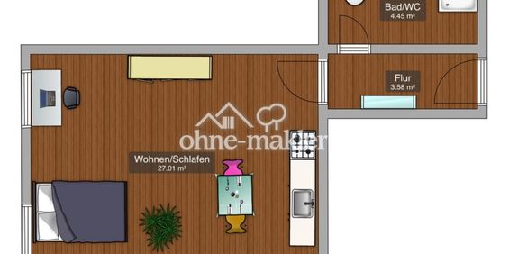 Schönes 1-Zimmer Apartment mitten in Straubing (Whg Nr. 7011) - Foto 3