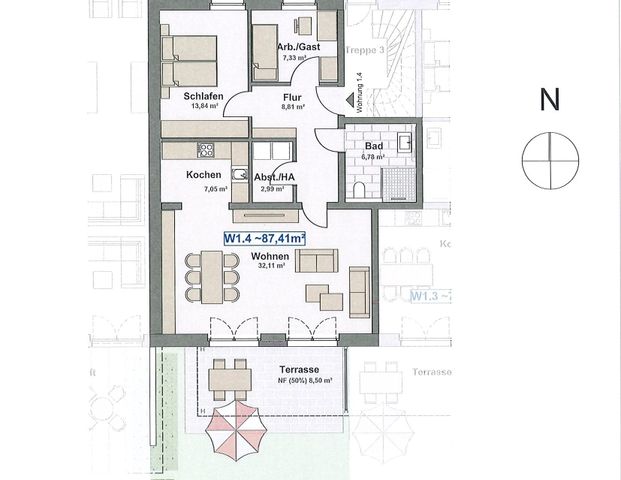 Wohnen am Obersee! 3-Zimmer-Wohnung mit Terrasse und Garten - Foto 1