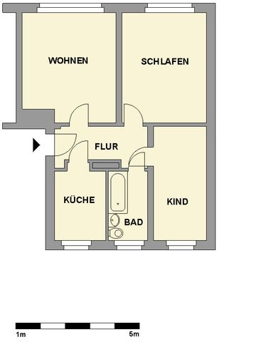 3-Raum-Wohnung mit Tageslichtbad nahe Küchwald - Foto 5