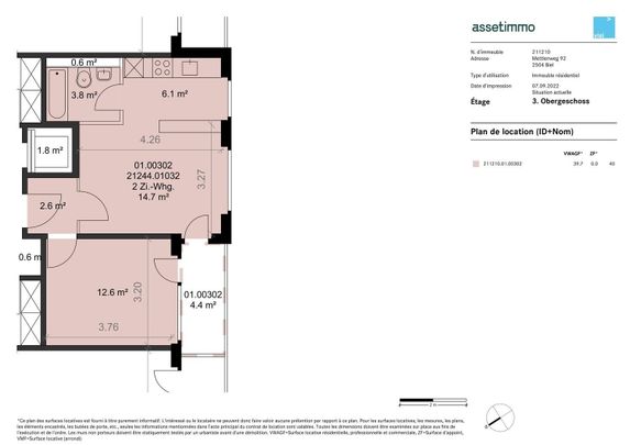 Modern 2-room apartment, quiet and with a view - Photo 1