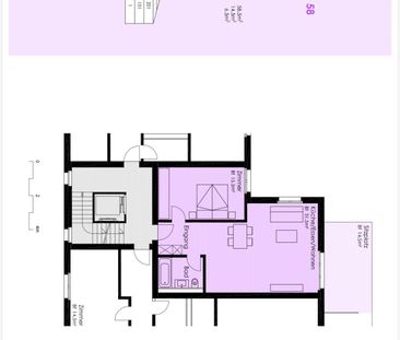2.5 Zimmer, 59 m², 1. Stock - Photo 2