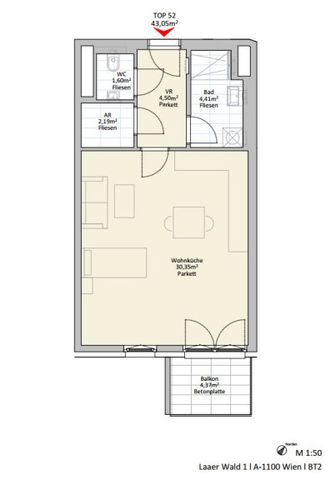 1 Zi Wohnung mit Balkon - nahe U1 (provisionsfrei!) - Foto 2