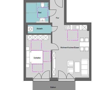 2-Zimmer-Wohnung mit Balkon - Foto 1