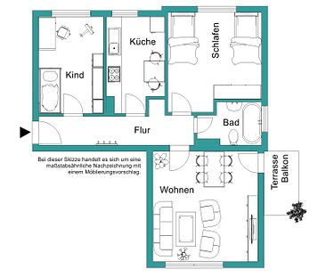 Renovierte 3-Zimmer-Wohnung mit modernisiertem Bad - Foto 2