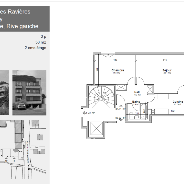 Appartement de 3 pièces au 2ème étage d'environ 58 m2 - Foto 2