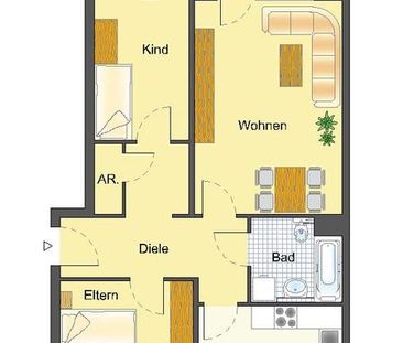 Helle 3-Zimmer Wohnung für die kleine Familie (WBS notwendig) - Photo 3