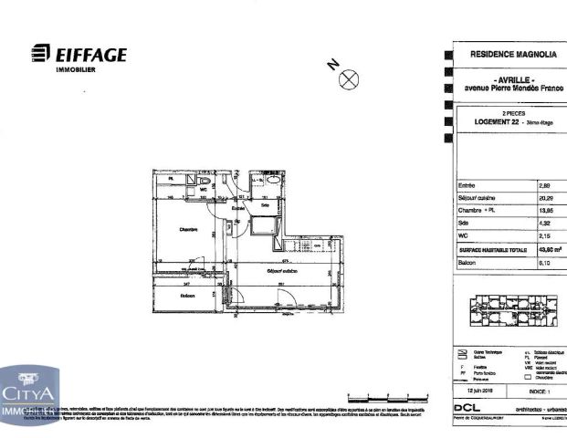 Appartement à louer 2 pièces 43.7m² - Photo 1