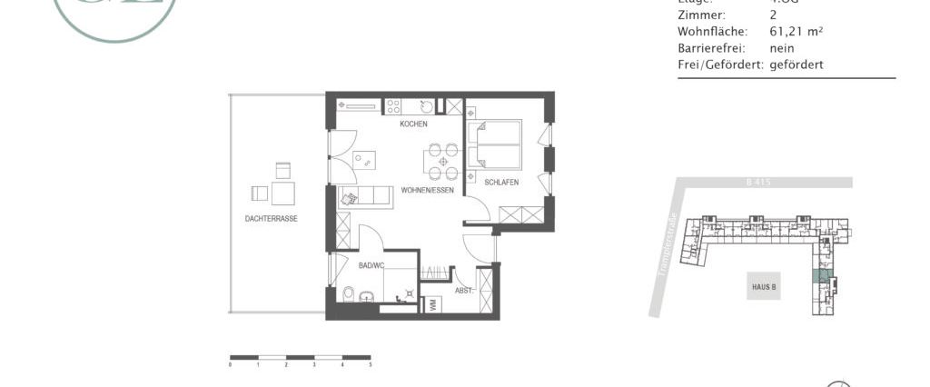 *WBS erforderlich* | Moderne 2-ZimmerWohnung mit EBK und Dachterrasse - Foto 1