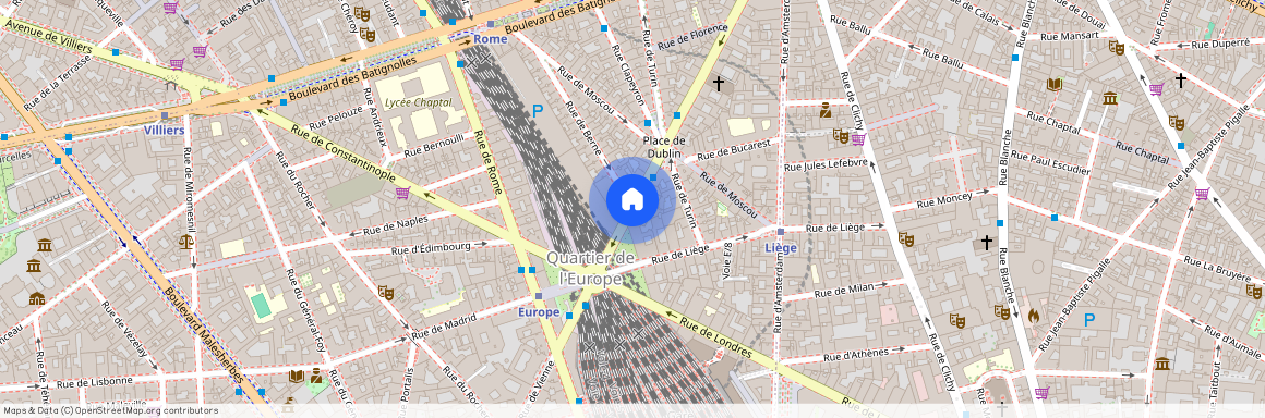 Rue de Berne et Rue de Saint-Pétersbourg 75008 Paris (8e arrondissement)