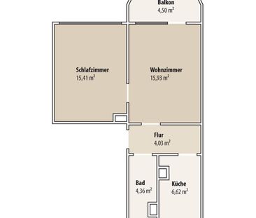 Sanierte 2-Raum-Wohnung mit Badewanne und Einbauküche - Photo 1