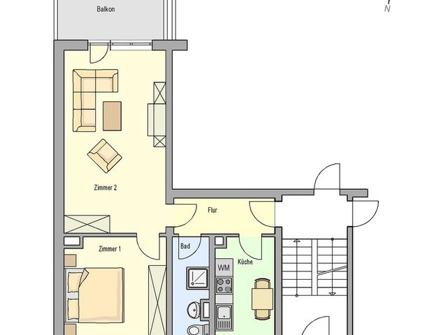 Renovierte 2 Raum Wohnung mit Balkon - Foto 1