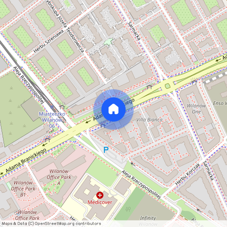 ul. Adama Branickiego, Błonia Wilanowskie, Wilanów, Warszawa, mazowieckie