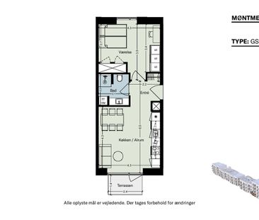 Stor skøn 2 værelses med terrasse - Foto 1