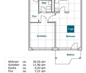 Perfekt für uns: interessante 2-Zimmer-Wohnung mit Balkon und Aufzug. - Photo 5