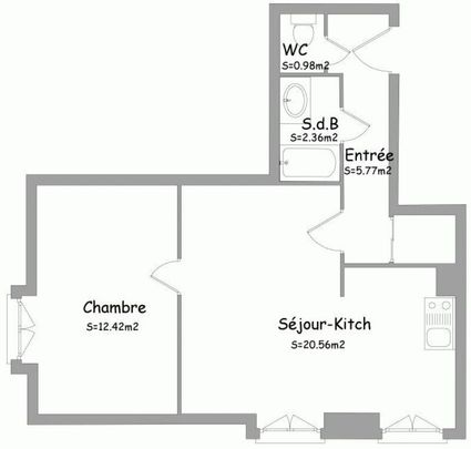 Location Appartement 2 Pièces 43 m² - Photo 1