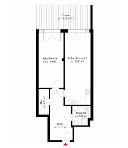 Moderne, großzügig geschnittene 2-Zimmer-Whg. mit Terrasse - Photo 4