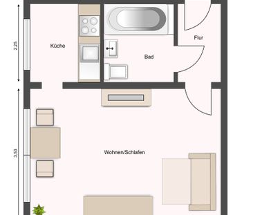 1-Raumwohnung in Klotzsche für Studenten und Azubis - Photo 1