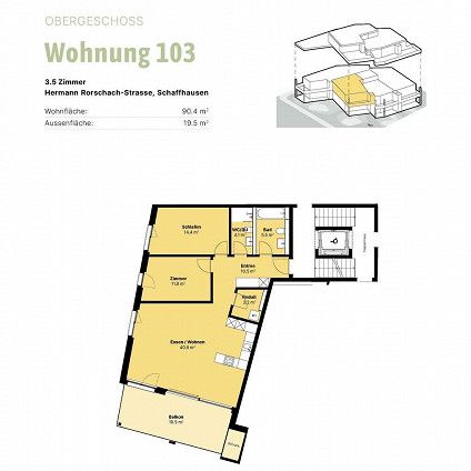3.5-Zimmer-Neubauwohnung im Breitequartier "Sunneburgguet" - Foto 4