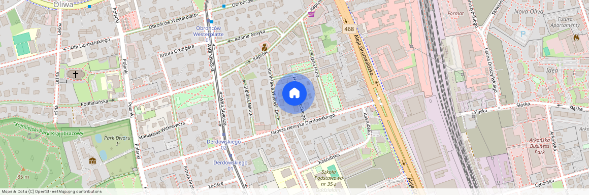 ul. Franciszka Kręckiego, Oliwa, Gdańsk, pomorskie