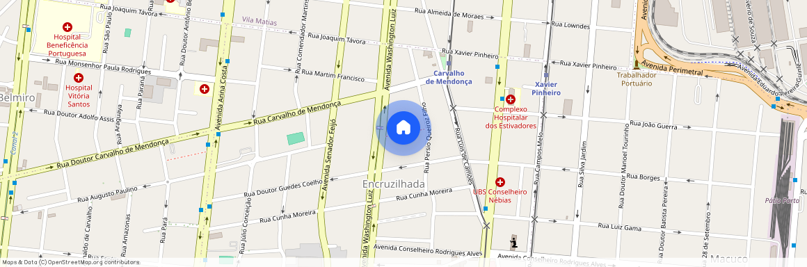 Rua Pérsio Queiroz Filho, Encruzilhada - Santos