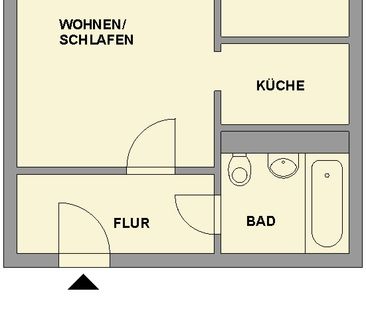 1-Raum-Wohnung mit Badewanne - Photo 5