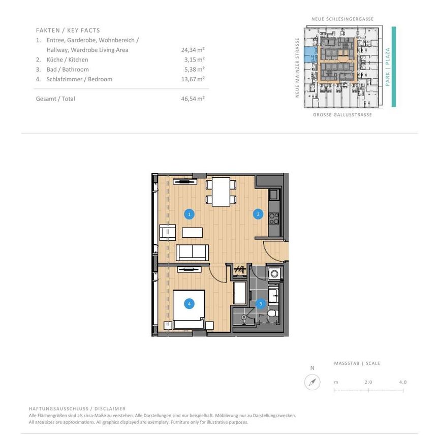 Modernes 2-Zimmer-Apartment im OMNITURM - Photo 1