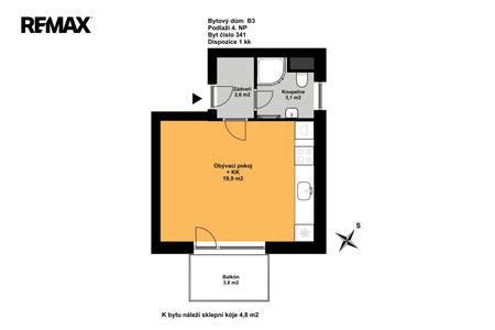 Pronájem bytu 1+kk v osobním vlastnictví 30 m², Hořovice - Фото 4
