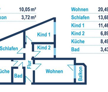 Familienfreundliche 4-Raum-Wohnung mit sonnigem Balkon - Photo 6