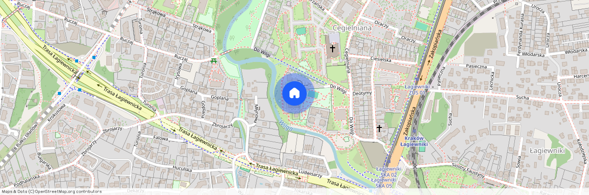 ul. Do Wilgi, Cegielniana, Łagiewniki-Borek Fałęcki, Kraków, małopolskie
