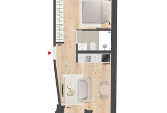 Apartamento T0+1 para arrendamento na Rua Santa Catarina, Porto