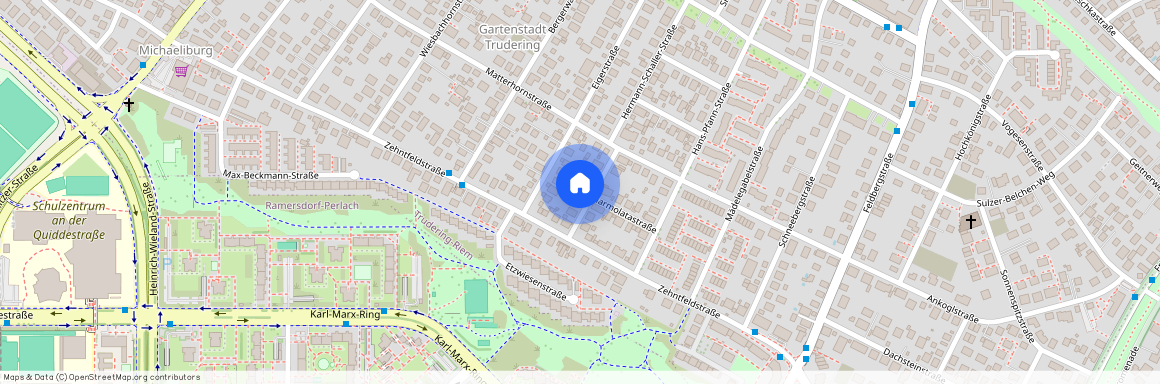 Hermann-Schaller-Straße, 81825 München Trudering ca. 6, 7 km south-east of Munich-center