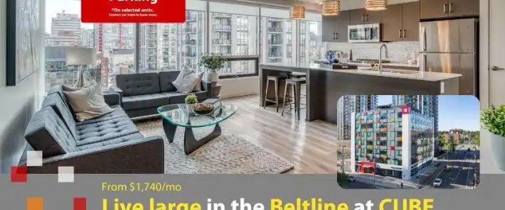 CUBE #1 Calgary Rentals in Beltline. FREE Underground Heated Parking* | 1177 11 Ave SW, Calgary - Photo 1