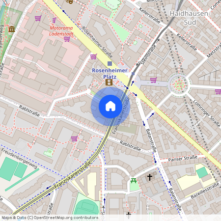 Franziskanerstraße, 81669 München Au-Haidhausen ca. 1, 6 km south-east of Munich-center