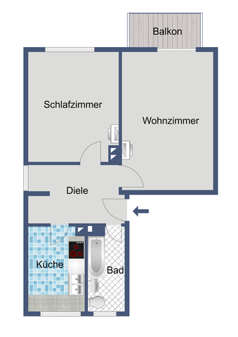 2-Zimmer-Wohnung für Singles oder Paare - Photo 5