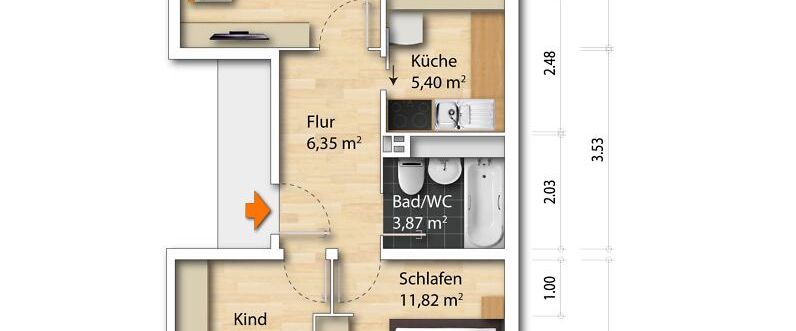 3-Zimmer Mietwohnung - Leuben - Photo 1