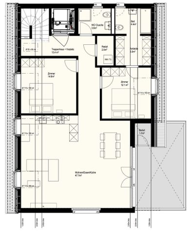 3.5 Zimmer, 104 m², 2. Stock - Photo 4