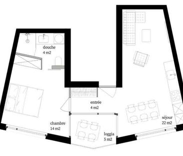 2.5 Zimmer, 53 m², 1. Stock - Foto 3