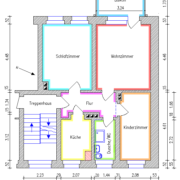 Schönes Duschbad I großer Balkon - Foto 1