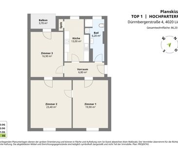 3 Zimmerwohnung mit Küche und Balkon in saniertem Stadthaus! - Photo 6